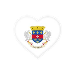 image-St. Bartholomew's Flag Heart Sticker in Several Sizes
