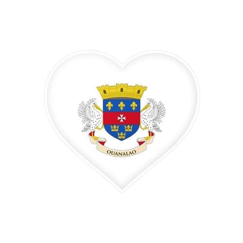 image-St. Bartholomew's Flag Heart Sticker in Several Sizes