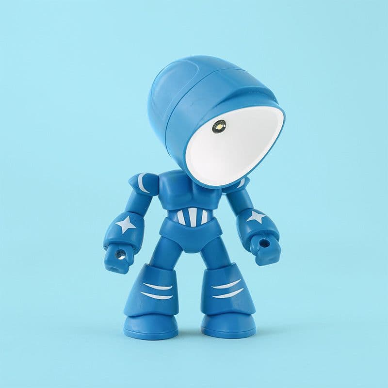 image-Cute LED Hero Table Lamp Mini Portable Cool Mecha Cute Robot Night Light Bedroom Home Decoration Kids Boys Gifts