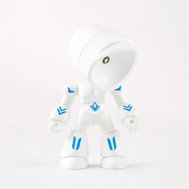 image-Cute LED Hero Table Lamp Mini Portable Cool Mecha Cute Robot Night Light Bedroom Home Decoration Kids Boys Gifts