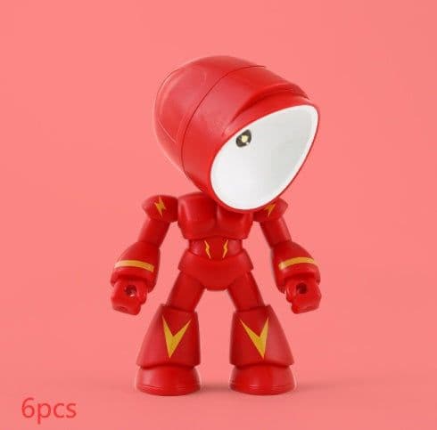 image-Cute LED Hero Table Lamp Mini Portable Cool Mecha Cute Robot Night Light Bedroom Home Decoration Kids Boys Gifts