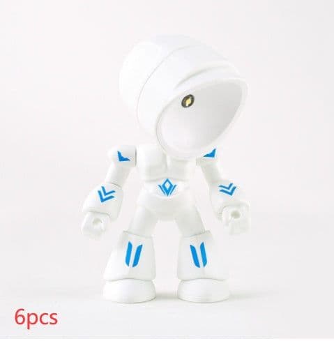 image-Cute LED Hero Table Lamp Mini Portable Cool Mecha Cute Robot Night Light Bedroom Home Decoration Kids Boys Gifts