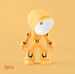 image-Cute LED Hero Table Lamp Mini Portable Cool Mecha Cute Robot Night Light Bedroom Home Decoration Kids Boys Gifts