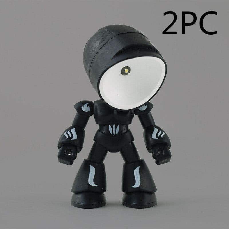 image-Cute LED Hero Table Lamp Mini Portable Cool Mecha Cute Robot Night Light Bedroom Home Decoration Kids Boys Gifts