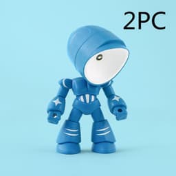 image-Cute LED Hero Table Lamp Mini Portable Cool Mecha Cute Robot Night Light Bedroom Home Decoration Kids Boys Gifts