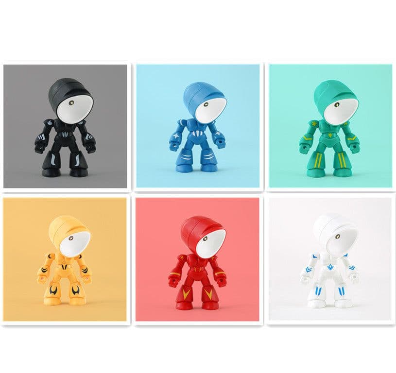 image-Cute LED Hero Table Lamp Mini Portable Cool Mecha Cute Robot Night Light Bedroom Home Decoration Kids Boys Gifts