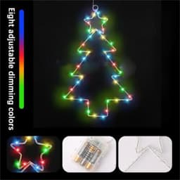 image-Wrought Iron Christmas Tree Shaped Lantern Festival LED Christmas Garland String Lights Fairy Curtain Light For Home Party Decororatios
