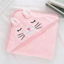 image-Coral Fleece Three-dimensional Cartoon Bath Towel Children Hoodie Cloak