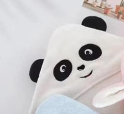 image-Coral Fleece Three-dimensional Cartoon Bath Towel Children Hoodie Cloak