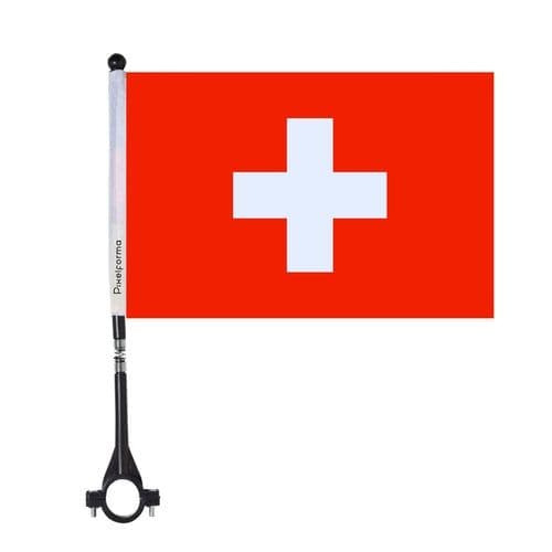 image-Bicycle flag and coat of arms of Switzerland in polyester