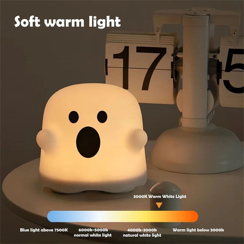 image-Home Decor Silicone Night Light Bedside Table Lamp LED Touch Sensor Lamp For Girl Bedrooms Living Room Decoration Kids Birthday Gift Halloween Decorations