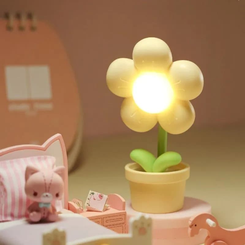 image-Mini Flower Small Night Lamp Cute Atmosphere Bedside Creative Home Decor Bedroom Ambient Lights