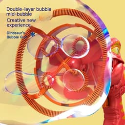 image-Fan Dinosaur Bubble Machine Bubble Blowing Toy Children's Handheld Bubble Machine New Cartoon Blowing Bubble Gun Toy Gift