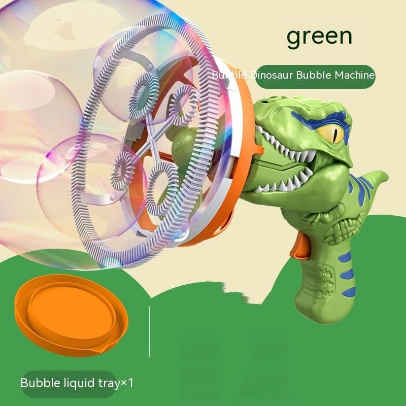 image-Fan Dinosaur Bubble Machine Bubble Blowing Toy Children's Handheld Bubble Machine New Cartoon Blowing Bubble Gun Toy Gift