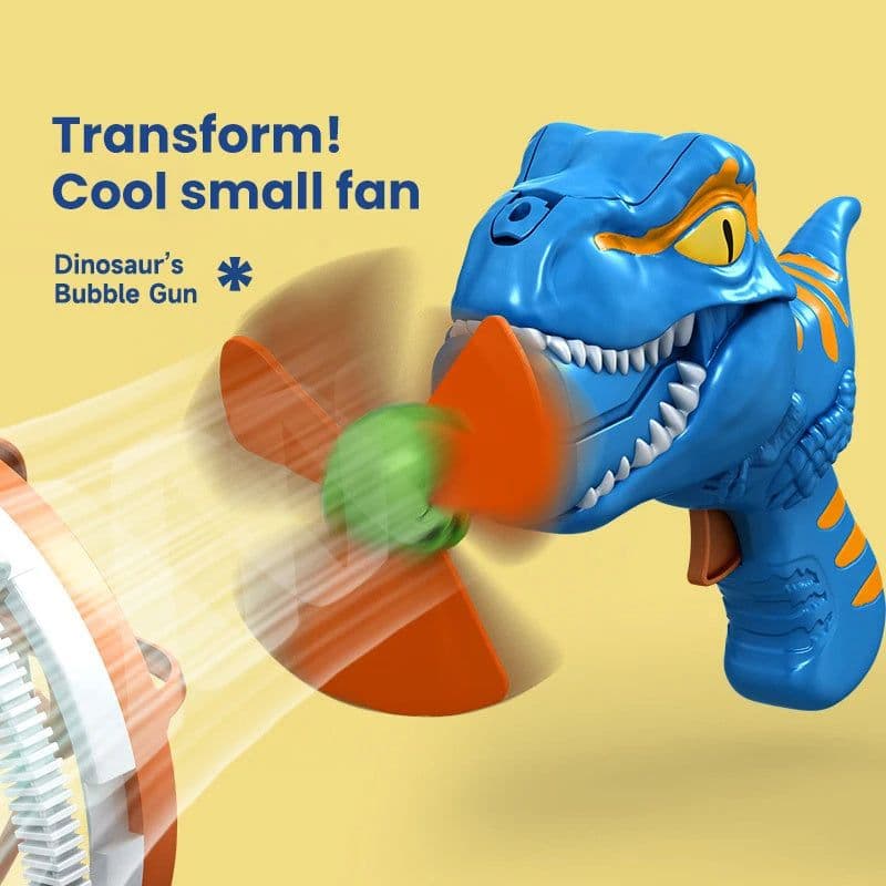 image-Fan Dinosaur Bubble Machine Bubble Blowing Toy Children's Handheld Bubble Machine New Cartoon Blowing Bubble Gun Toy Gift