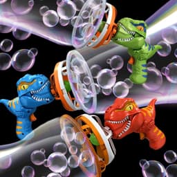 image-Fan Dinosaur Bubble Machine Bubble Blowing Toy Children's Handheld Bubble Machine New Cartoon Blowing Bubble Gun Toy Gift