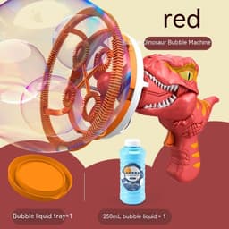 image-Fan Dinosaur Bubble Machine Bubble Blowing Toy Children's Handheld Bubble Machine New Cartoon Blowing Bubble Gun Toy Gift