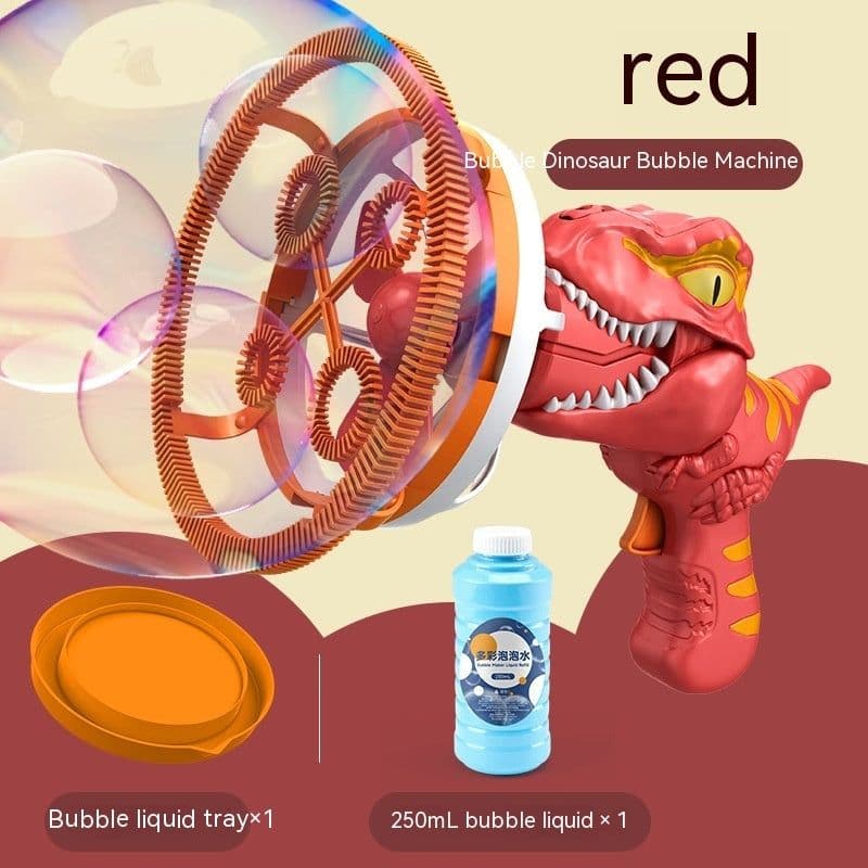 image-Fan Dinosaur Bubble Machine Bubble Blowing Toy Children's Handheld Bubble Machine New Cartoon Blowing Bubble Gun Toy Gift