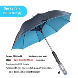 image-Cooling Spray Sun Umbrella With Fan And Sprinkler