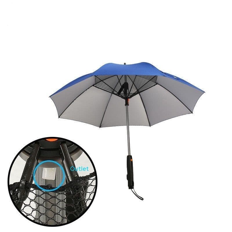 image-Cooling Spray Sun Umbrella With Fan And Sprinkler