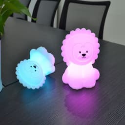image-Colorful A Color-changing Lamp Bedroom Bed Ambience Lion Silicone Night Lamp