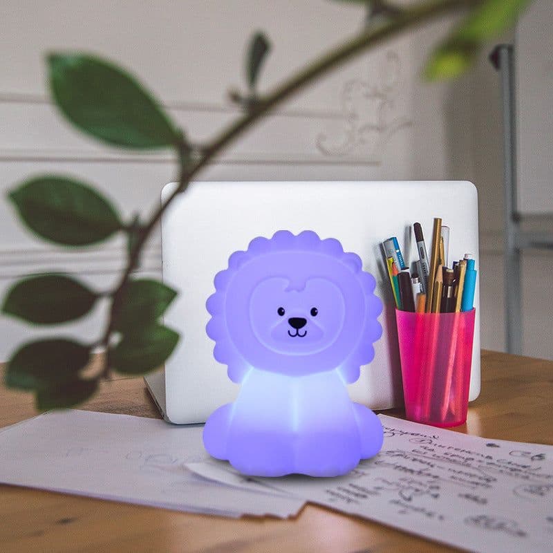 image-Colorful A Color-changing Lamp Bedroom Bed Ambience Lion Silicone Night Lamp