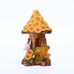 image-Resin Solar Lamp Decoration Tree House Lamp Outdoor Garden Lawn