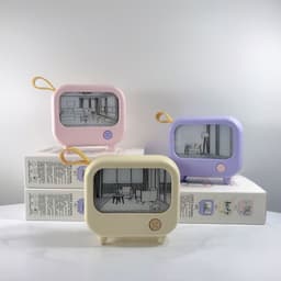 image-TV Small Night Lamp Creative Bedroom Bedside Lamp Mini LED Sleeping With Ambience Light Charging Lamp Light Painting