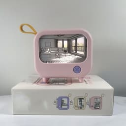 image-TV Small Night Lamp Creative Bedroom Bedside Lamp Mini LED Sleeping With Ambience Light Charging Lamp Light Painting