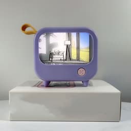 image-TV Small Night Lamp Creative Bedroom Bedside Lamp Mini LED Sleeping With Ambience Light Charging Lamp Light Painting