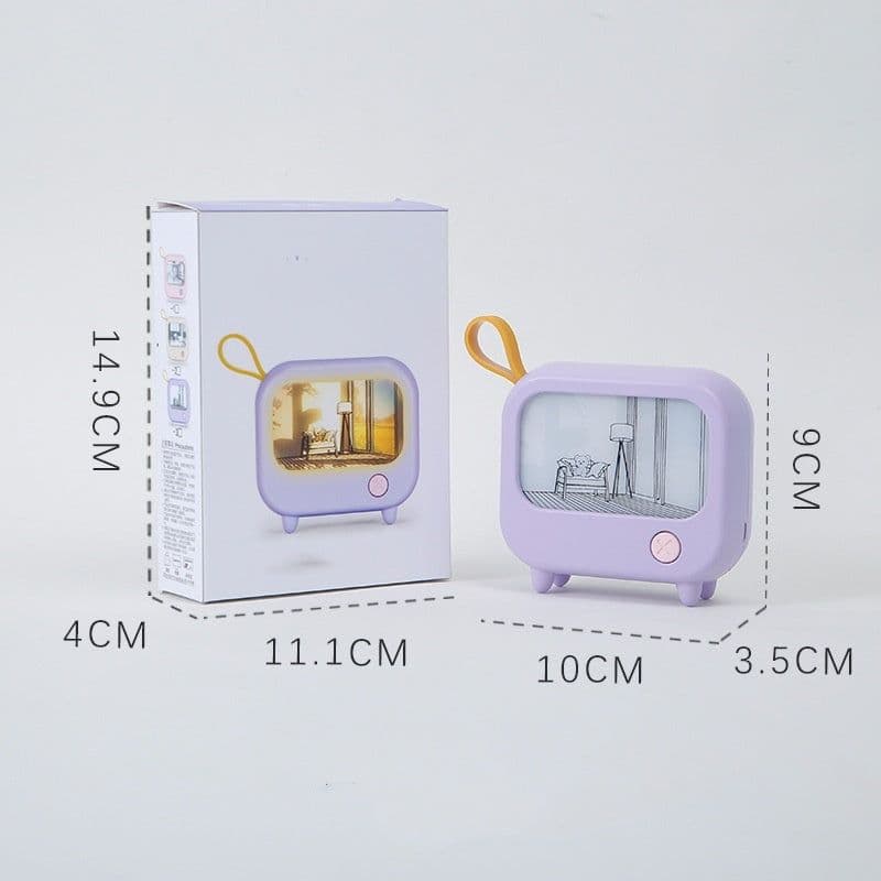image-TV Small Night Lamp Creative Bedroom Bedside Lamp Mini LED Sleeping With Ambience Light Charging Lamp Light Painting
