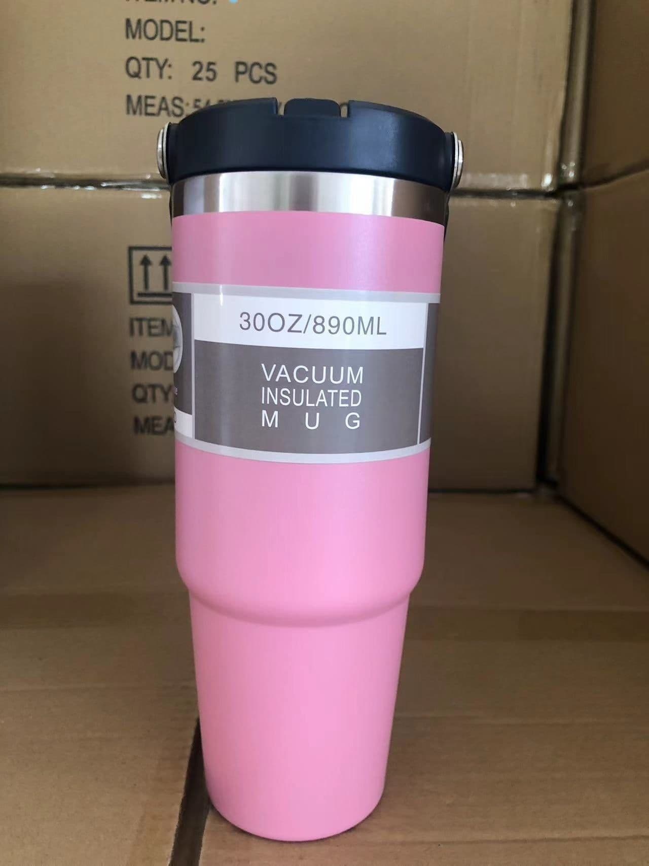 image-Portable Car Cup Stainless Steel Cup Travel Sports Water Bottle With Handle Cover Coffee Tumbler Cup