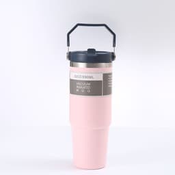 image-Portable Car Cup Stainless Steel Cup Travel Sports Water Bottle With Handle Cover Coffee Tumbler Cup