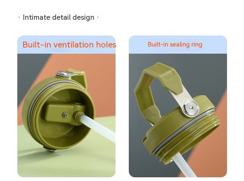 image-Portable Car Cup Stainless Steel Cup Travel Sports Water Bottle With Handle Cover Coffee Tumbler Cup
