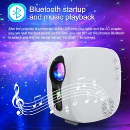 image-Laser Starry Sky Projection Lamp Colorful Nebula Moon With Bluetooth Music Playing