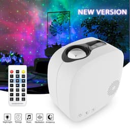 image-Laser Starry Sky Projection Lamp Colorful Nebula Moon With Bluetooth Music Playing