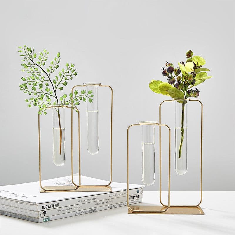 image-Hydroponic Test Tube Vase Light Luxury Flower Container