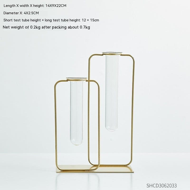 image-Hydroponic Test Tube Vase Light Luxury Flower Container