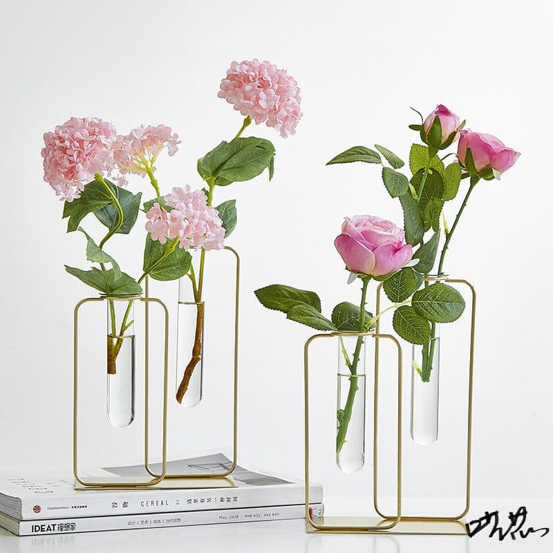 image-Hydroponic Test Tube Vase Light Luxury Flower Container