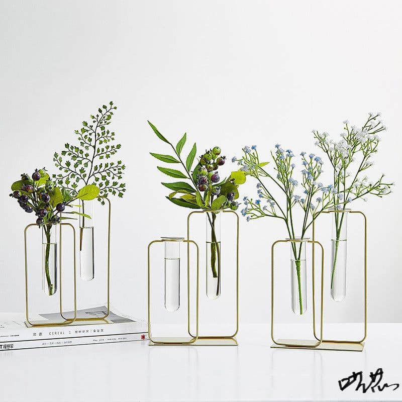 image-Hydroponic Test Tube Vase Light Luxury Flower Container