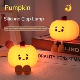 image-Pumpkin Lamp Small Night Lamp Halloween Silicone Pat Lamp Ambience Light