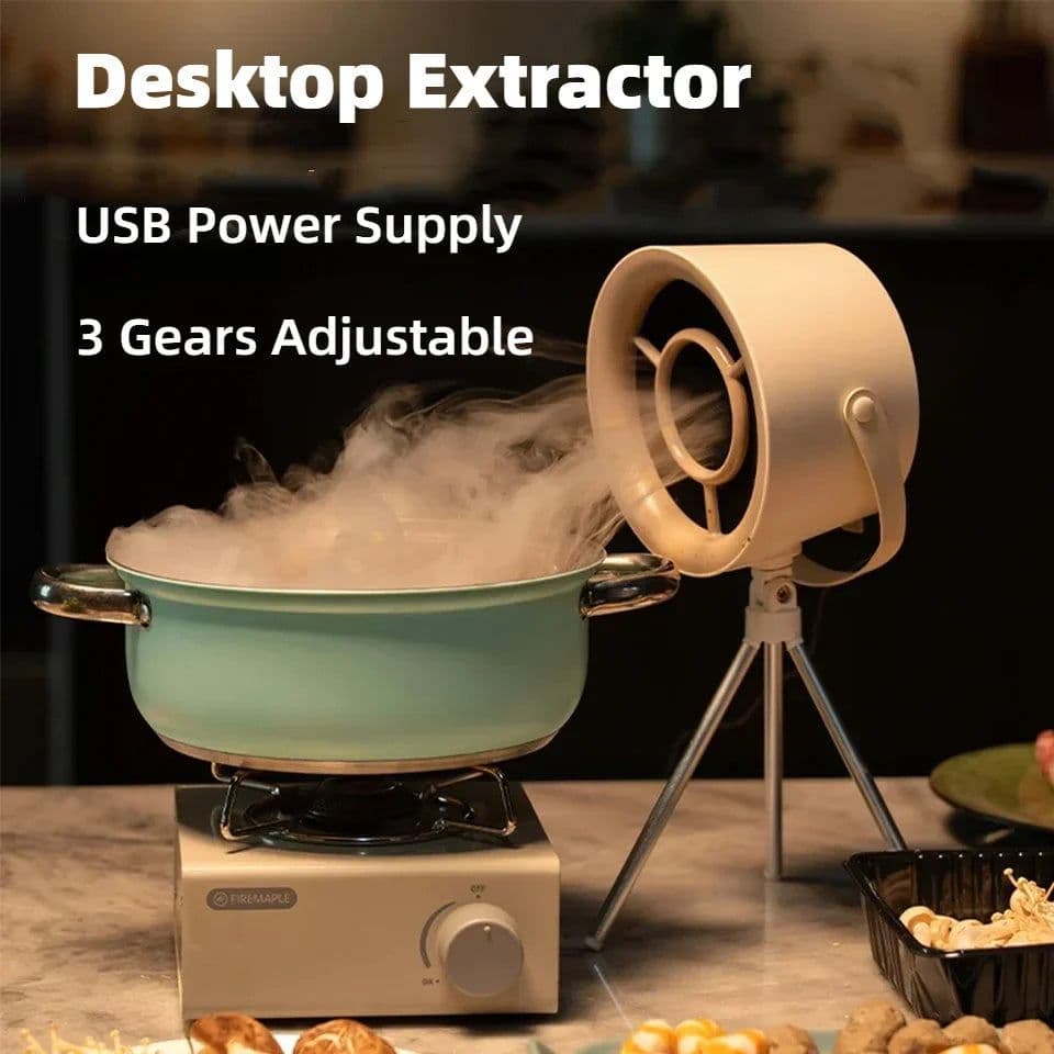 image-2024 New Portable Desktop Exhaust Fan Small Kitchen Hood Extractor Barbecue USB Charging Desktop Range Hoods Mini Suction Cooker Hood Kitchen Gadgets