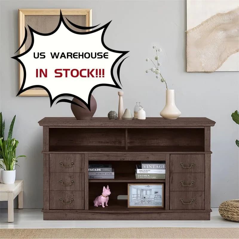 image-Well-designed TV Cabinet Vintage Home Living Room Wood TV Stand For TVs Modern Entertainment Center Farmhouse TV Storage Cabinet