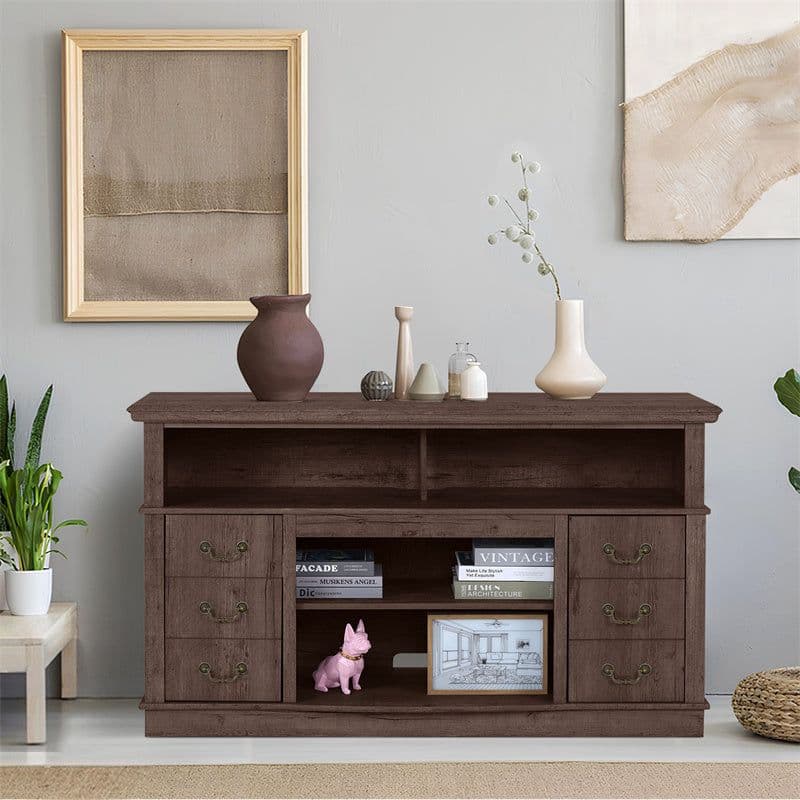 image-Well-designed TV Cabinet Vintage Home Living Room Wood TV Stand For TVs Modern Entertainment Center Farmhouse TV Storage Cabinet
