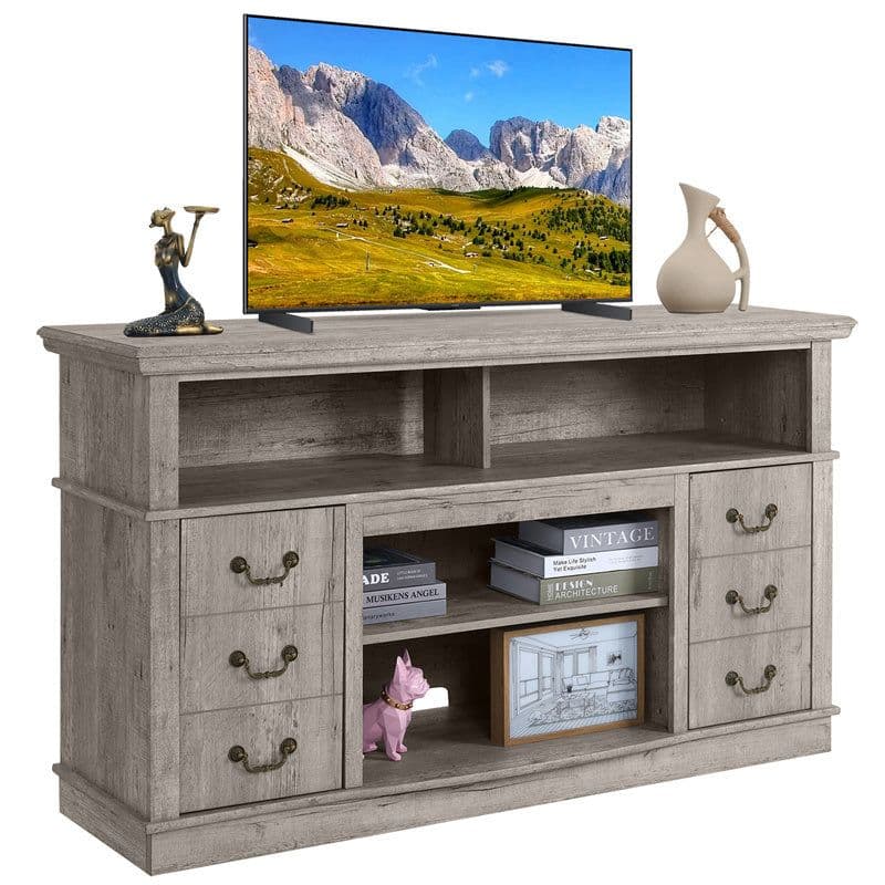 image-Well-designed TV Cabinet Vintage Home Living Room Wood TV Stand For TVs Modern Entertainment Center Farmhouse TV Storage Cabinet