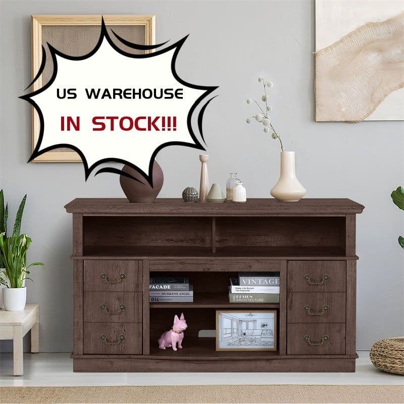 image-Well-designed TV Cabinet Vintage Home Living Room Wood TV Stand For TVs Modern Entertainment Center Farmhouse TV Storage Cabinet