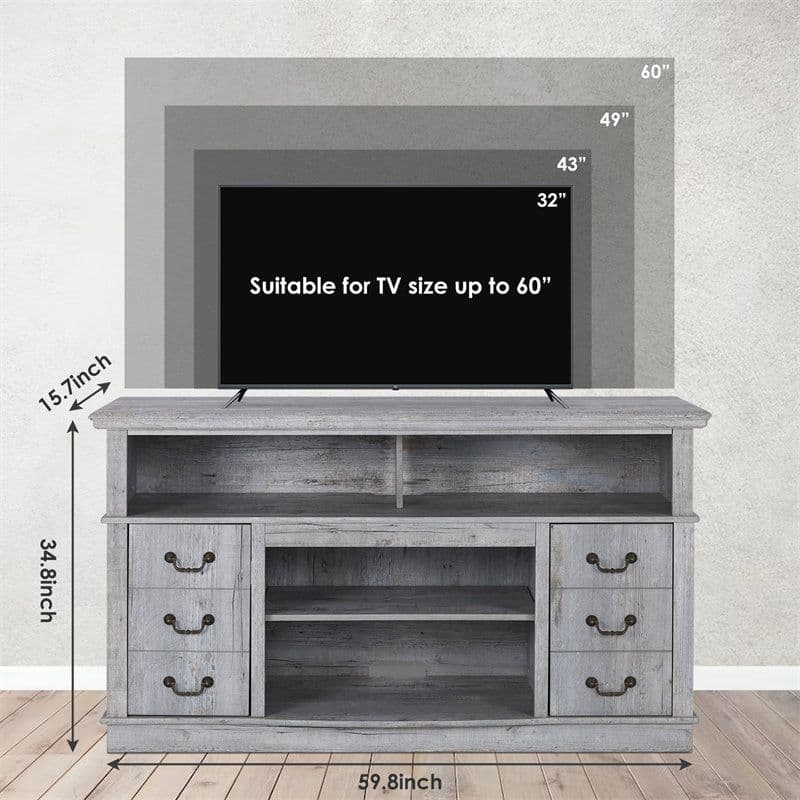 image-Well-designed TV Cabinet Vintage Home Living Room Wood TV Stand For TVs Modern Entertainment Center Farmhouse TV Storage Cabinet