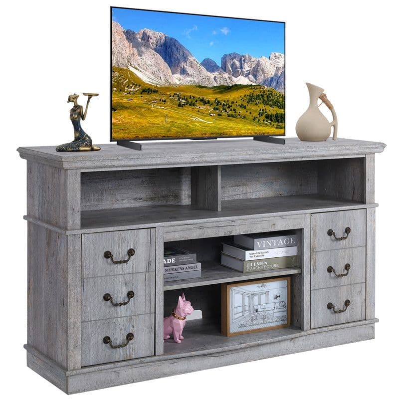 image-Well-designed TV Cabinet Vintage Home Living Room Wood TV Stand For TVs Modern Entertainment Center Farmhouse TV Storage Cabinet
