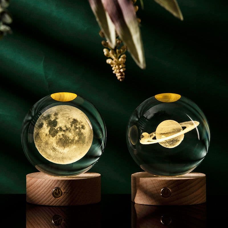 image-Luminous Galaxy Crystal Ball Decoration 3D Laser Inner Carving