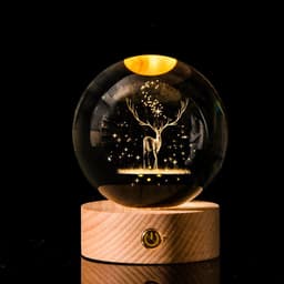 image-Luminous Galaxy Crystal Ball Decoration 3D Laser Inner Carving
